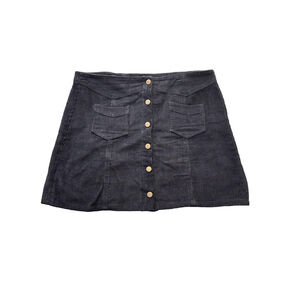 She and Sky Corduroy Mini Skirt Size L Black